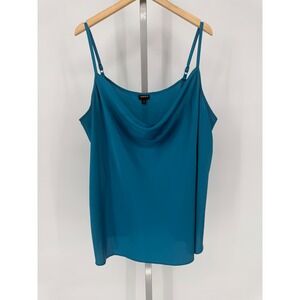 Torrid Women's Plus Size 3 Teal Blue Cowl Neck Sleeveless Cami Top